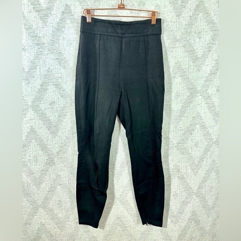 and other stories high waisted black cigarette pants with ankle zippers size 4